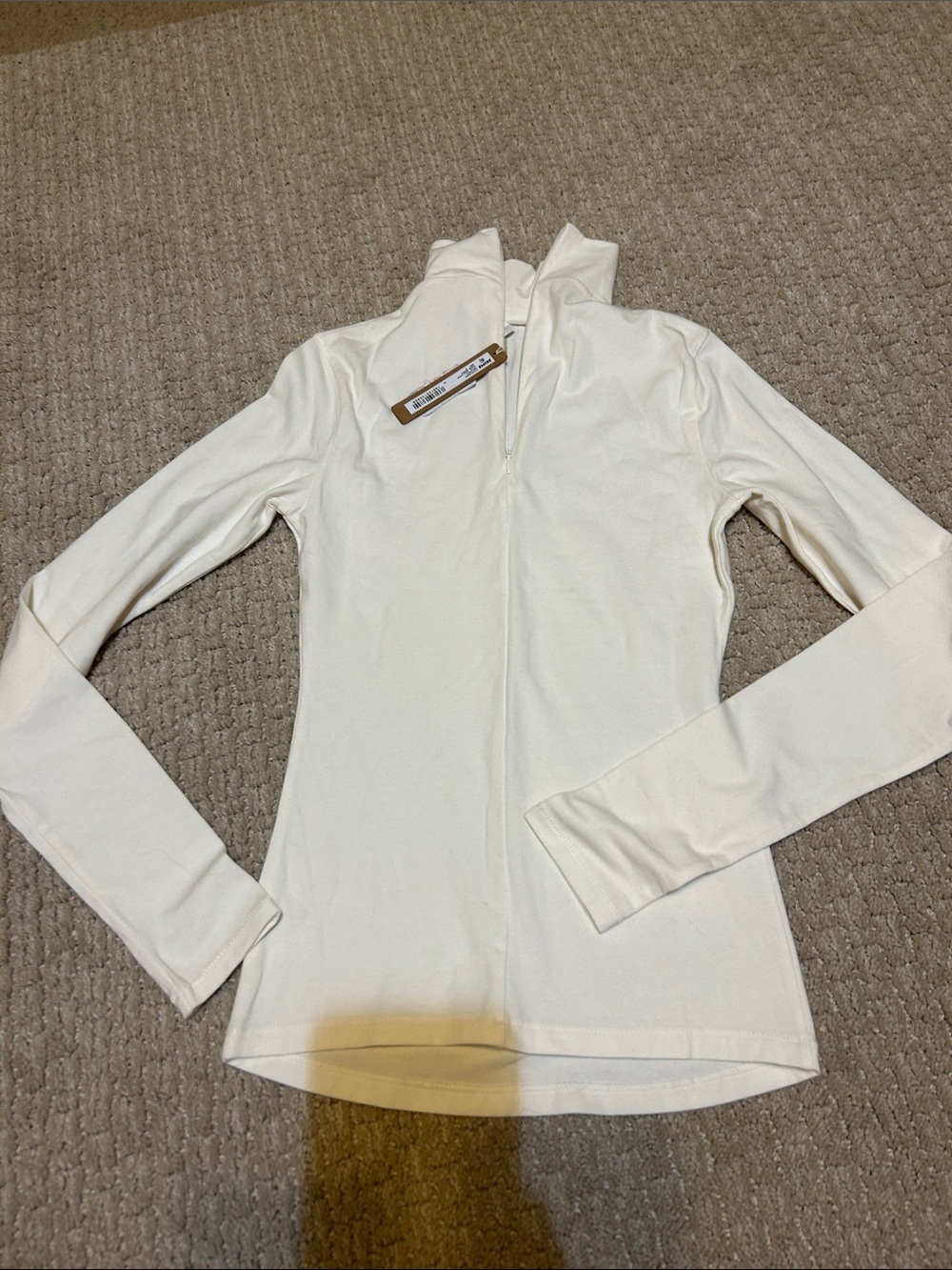 Skims cotton jersey Turtleneck zip marble small NWT